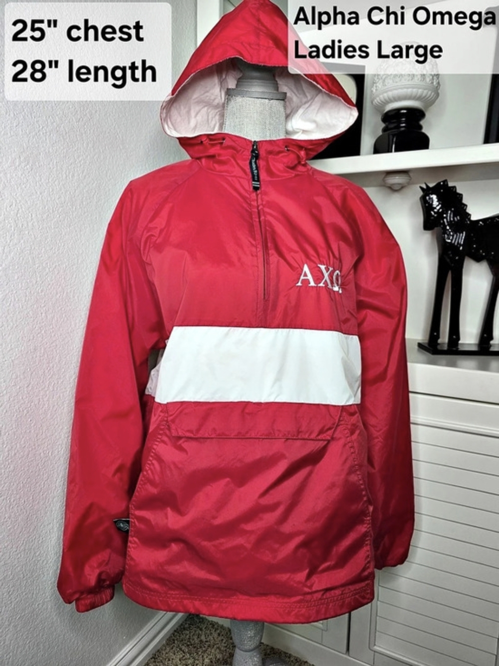 Charles River Alpha Chi Omega Embroidered Sorority Jacket Color Block